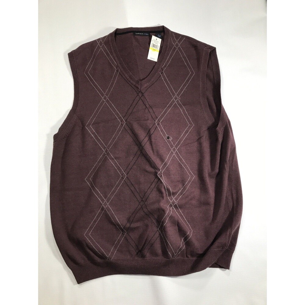 Van Heusen Diamond Knit Pullover Men's Sweater Vest Size XL NEW